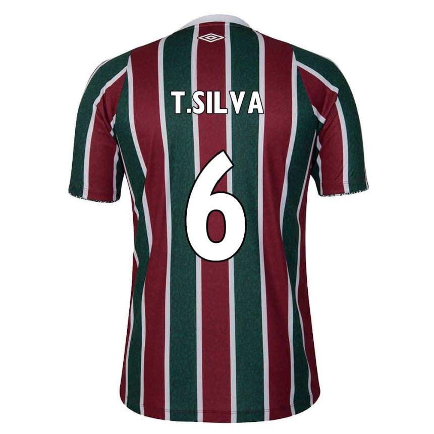 Enfant Football Maillot Thiago Silva #6 Vert Marron Blanc Tenues Domicile 2024/25