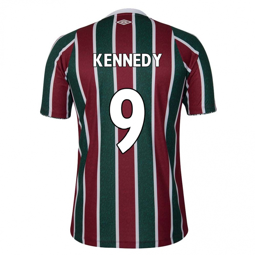 Enfant Football Maillot John Kennedy #9 Vert Marron Blanc Tenues Domicile 2024/25