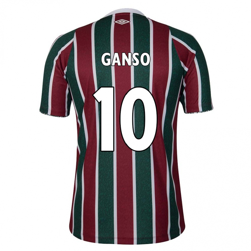 Enfant Football Maillot Ganso #10 Vert Marron Blanc Tenues Domicile 2024/25