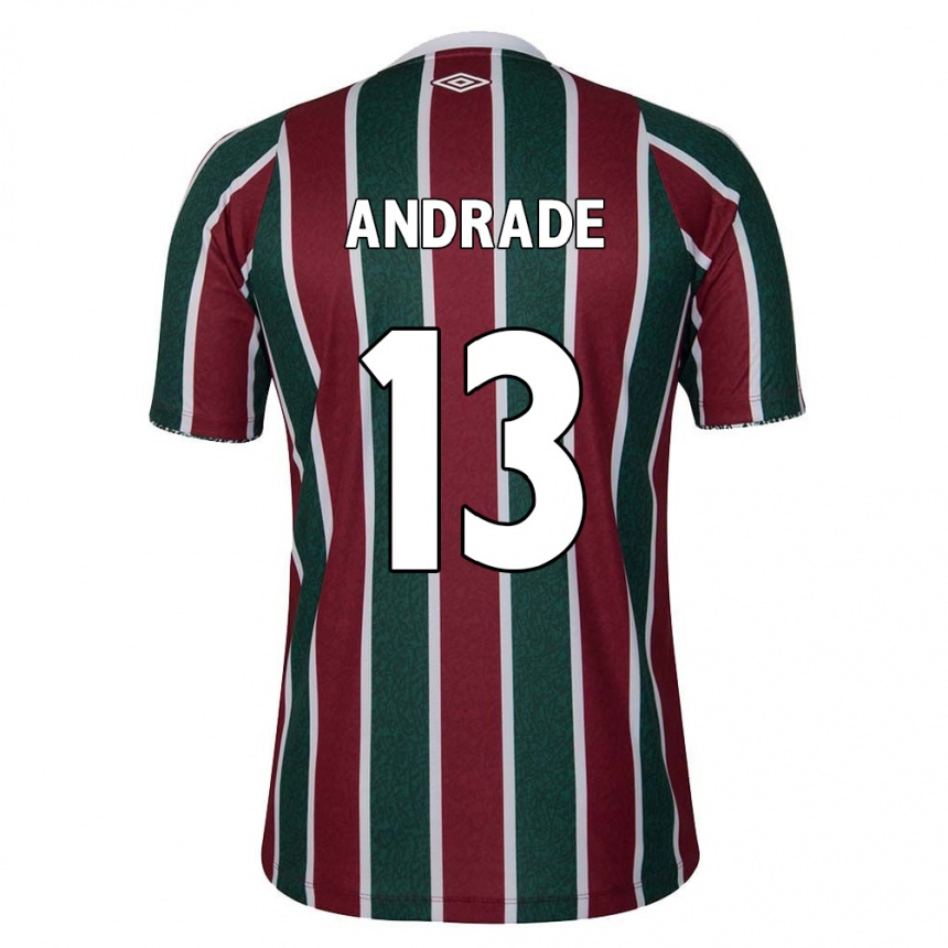 Enfant Football Maillot Felipe Andrade #13 Vert Marron Blanc Tenues Domicile 2024/25