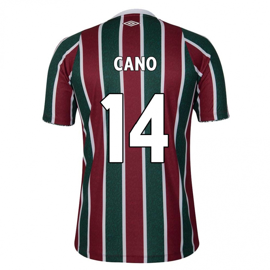 Enfant Football Maillot Germán Cano #14 Vert Marron Blanc Tenues Domicile 2024/25