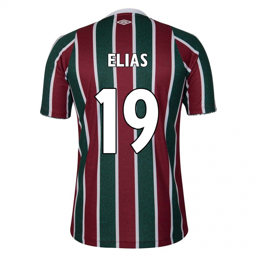 Enfant Football Maillot Kauã Elias #19 Vert Marron Blanc Tenues Domicile 2024/25