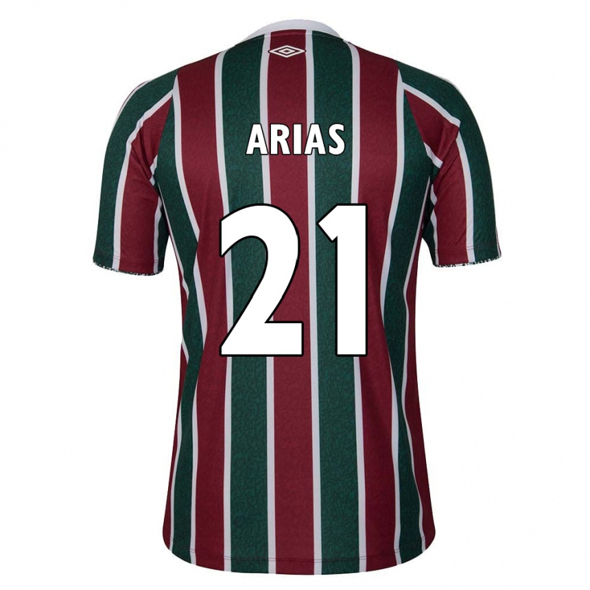 Enfant Football Maillot Jhon Arias #21 Vert Marron Blanc Tenues Domicile 2024/25