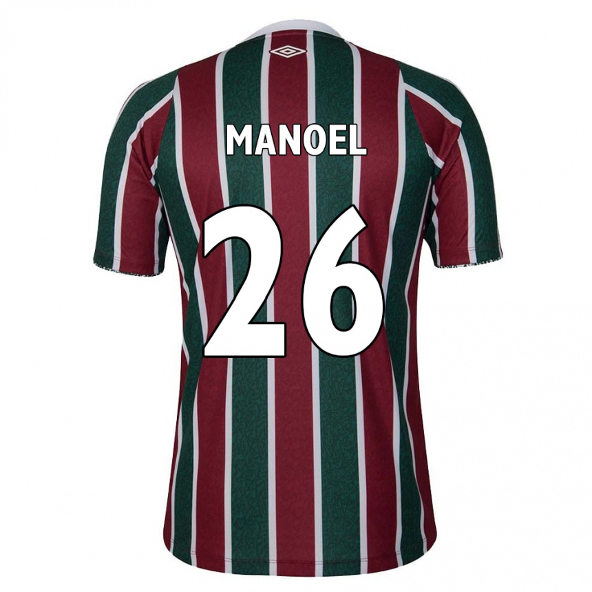 Enfant Football Maillot Manoel #26 Vert Marron Blanc Tenues Domicile 2024/25