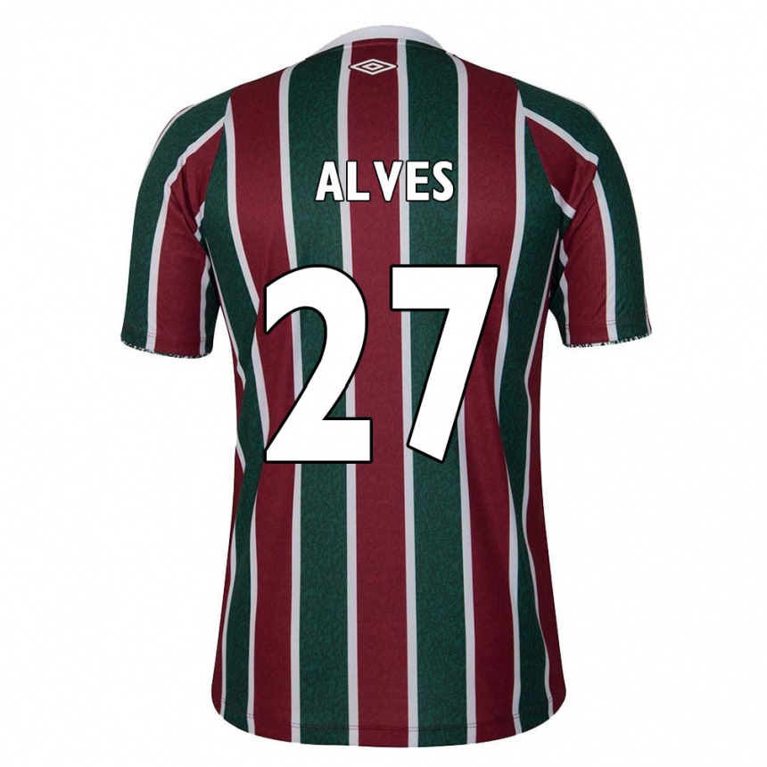 Enfant Football Maillot Felipe Alves #27 Vert Marron Blanc Tenues Domicile 2024/25