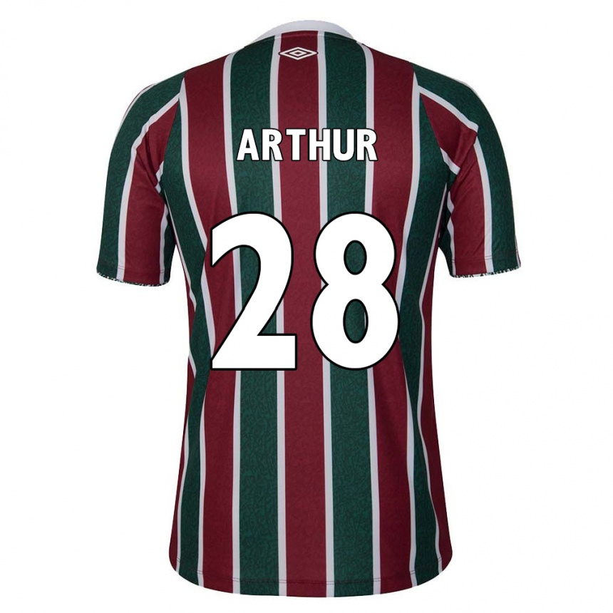 Enfant Football Maillot Arthur #28 Vert Marron Blanc Tenues Domicile 2024/25