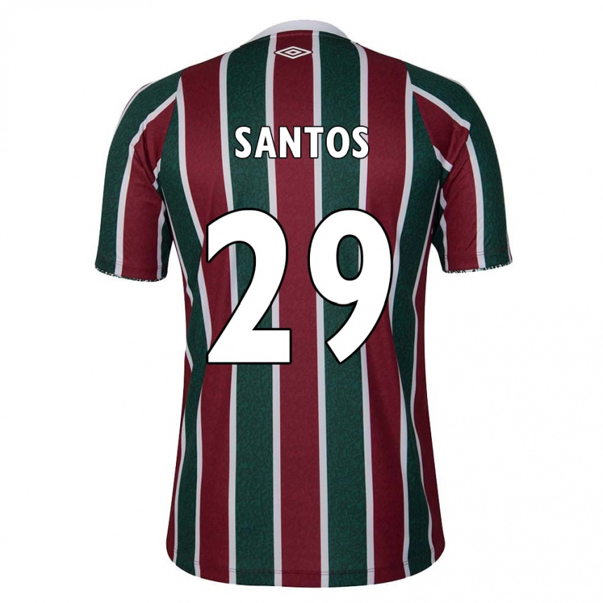 Enfant Football Maillot Thiago Santos #29 Vert Marron Blanc Tenues Domicile 2024/25