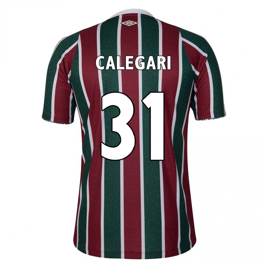 Enfant Football Maillot Calegari #31 Vert Marron Blanc Tenues Domicile 2024/25