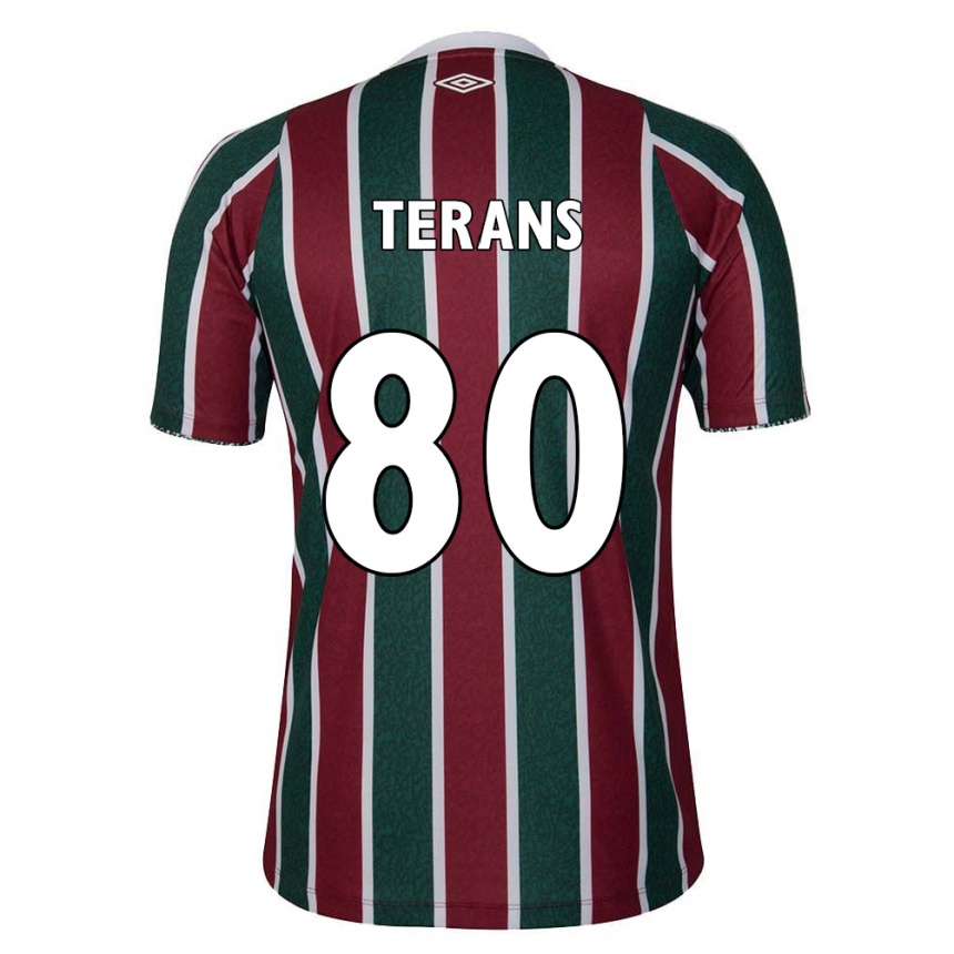 Enfant Football Maillot David Terans #80 Vert Marron Blanc Tenues Domicile 2024/25