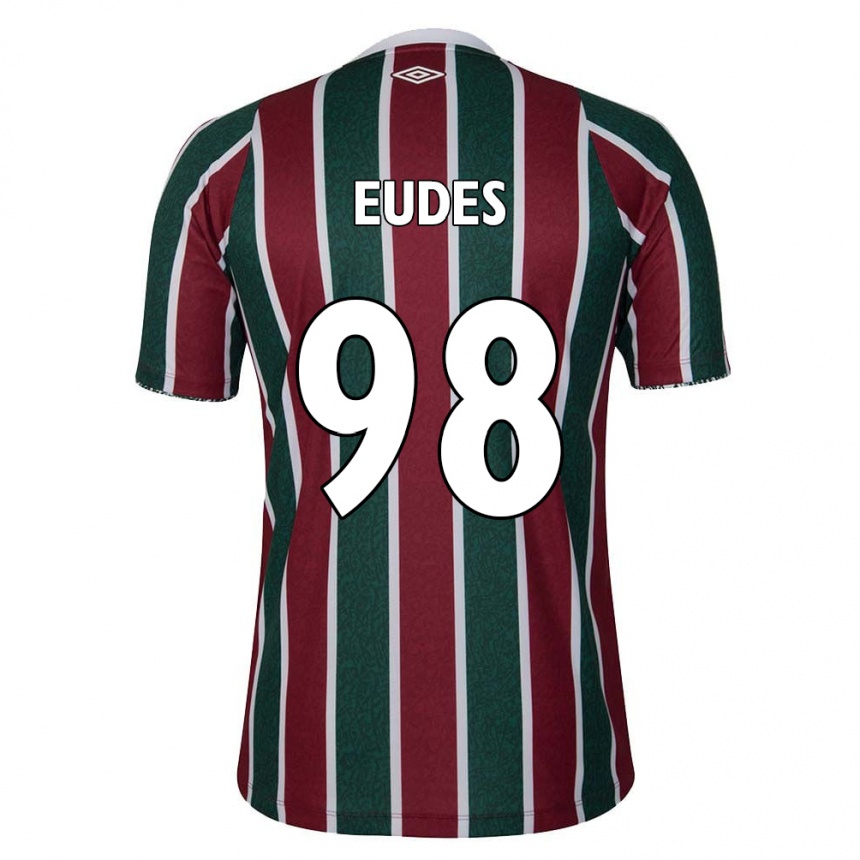 Enfant Football Maillot Vitor Eudes #98 Vert Marron Blanc Tenues Domicile 2024/25