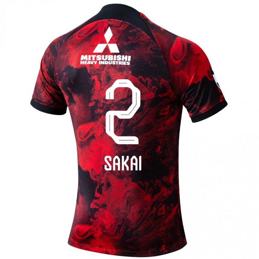 Enfant Football Maillot Hiroki Sakai #2 Rouge Noir Tenues Domicile 2024/25