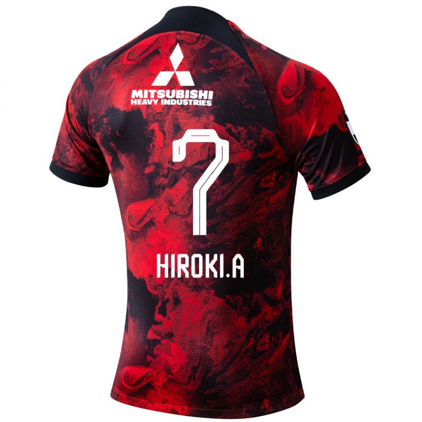 Enfant Football Maillot Hiroki Abe #7 Rouge Noir Tenues Domicile 2024/25