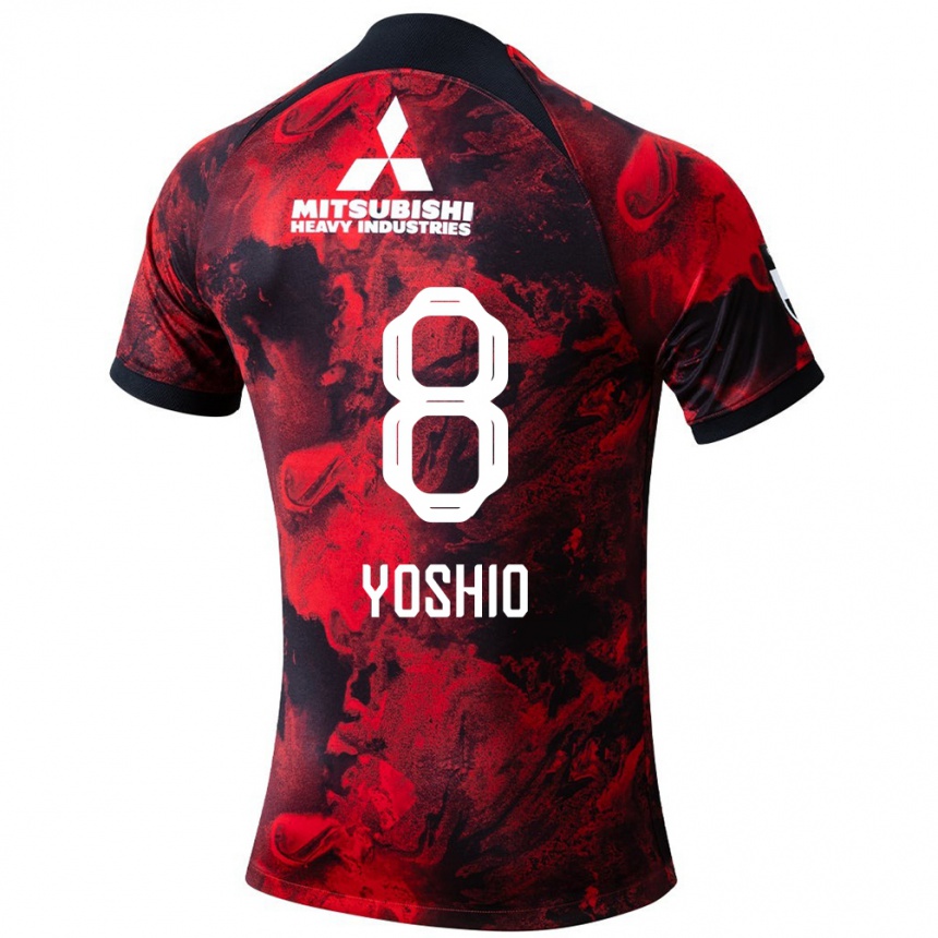 Enfant Football Maillot Yoshio Koizumi #8 Rouge Noir Tenues Domicile 2024/25