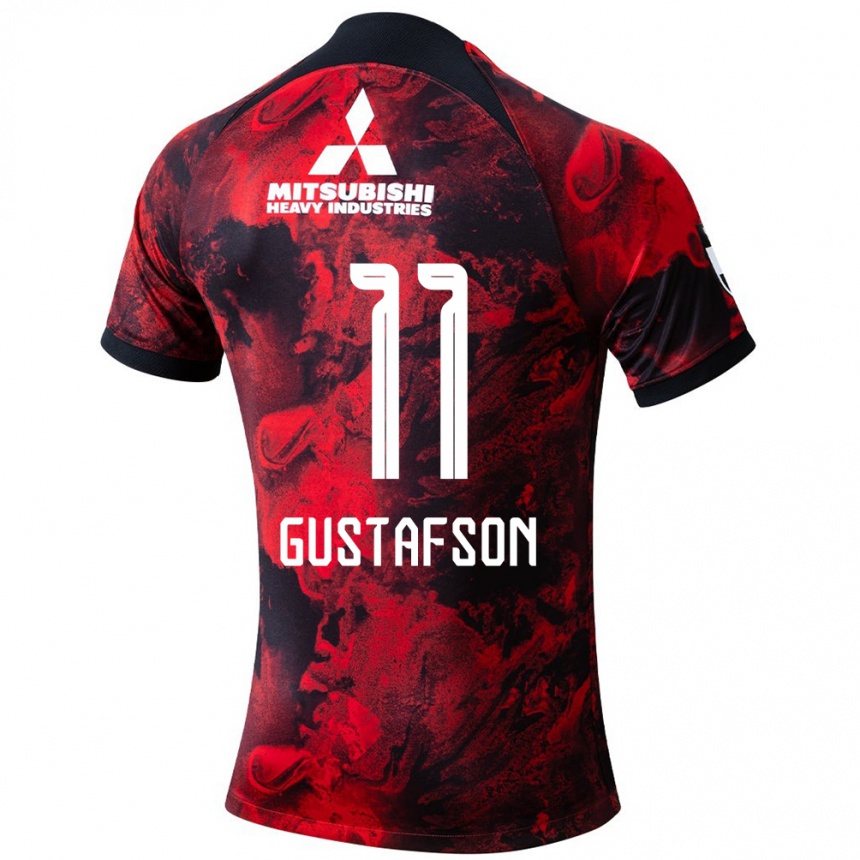 Enfant Football Maillot Samuel Gustafson #11 Rouge Noir Tenues Domicile 2024/25