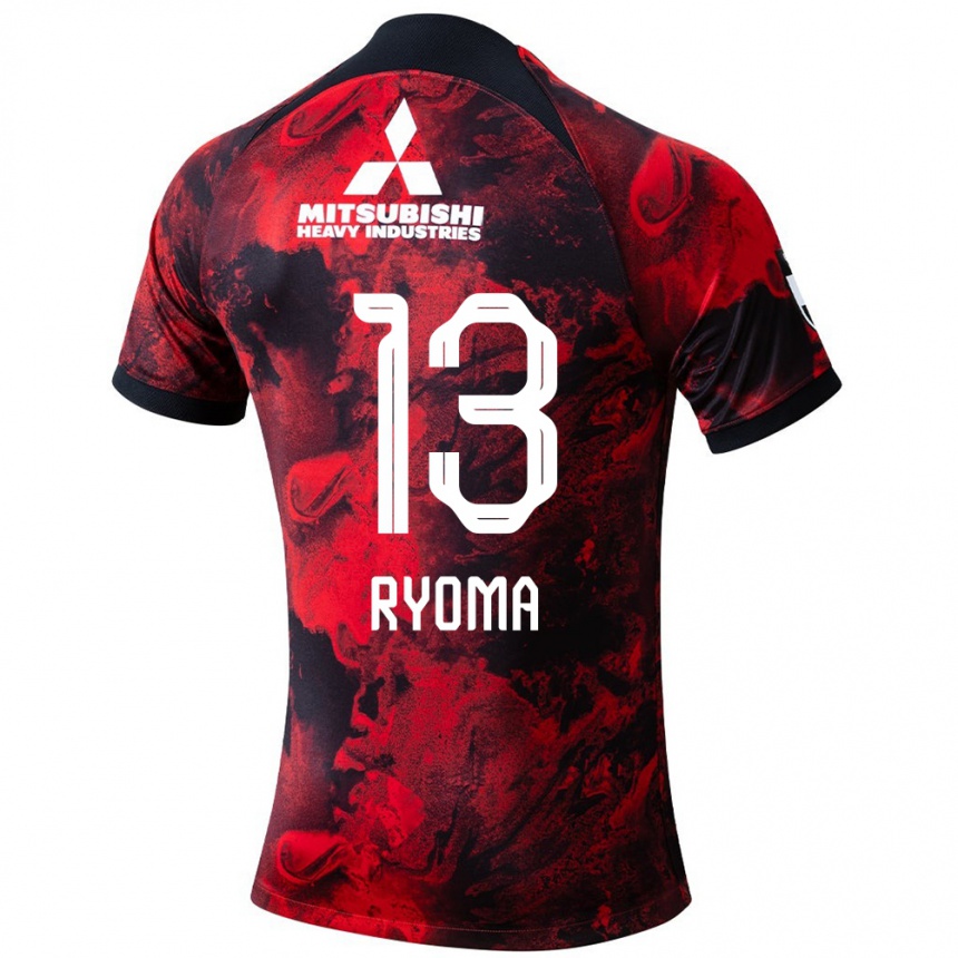 Enfant Football Maillot Ryoma Watanabe #13 Rouge Noir Tenues Domicile 2024/25