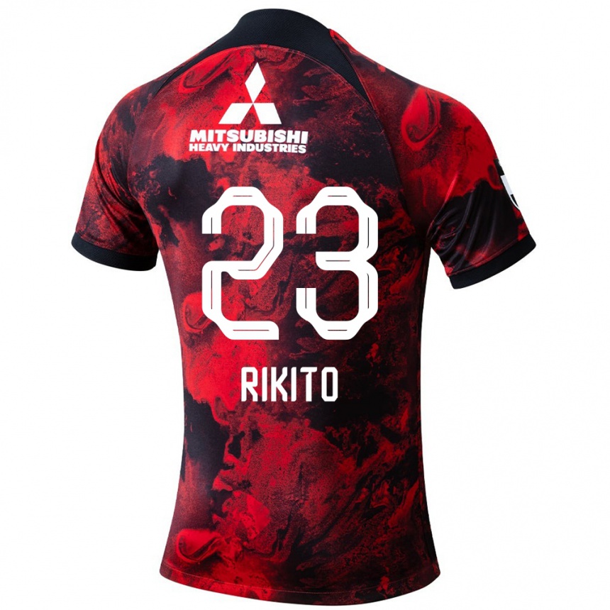 Enfant Football Maillot Rikito Inoue #23 Rouge Noir Tenues Domicile 2024/25