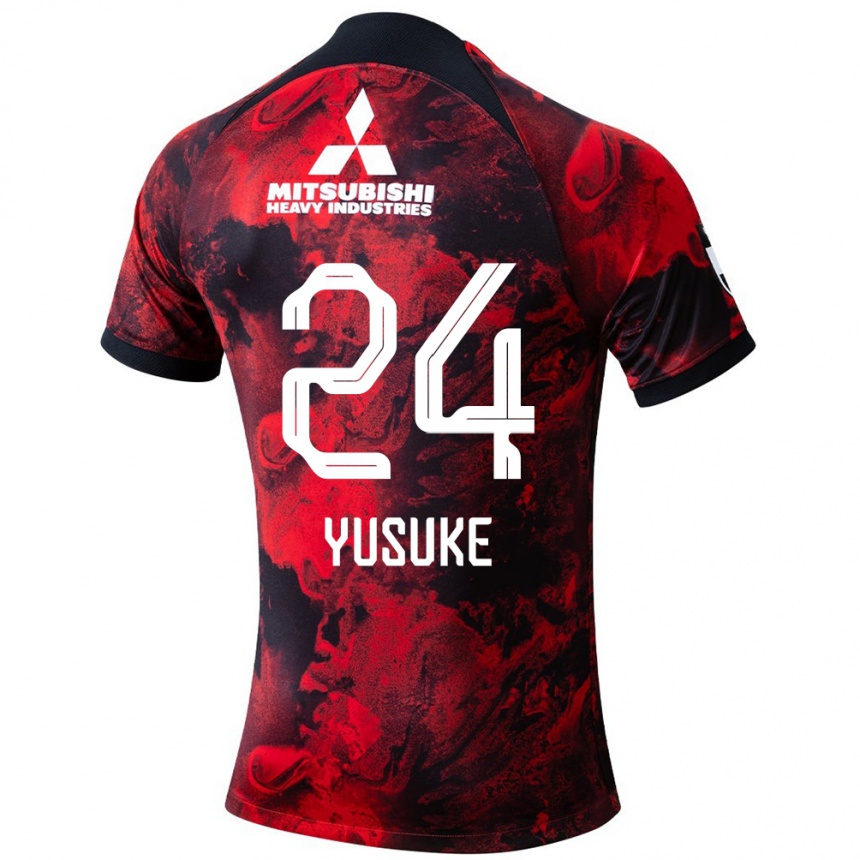 Enfant Football Maillot Yusuke Matsuo #24 Rouge Noir Tenues Domicile 2024/25