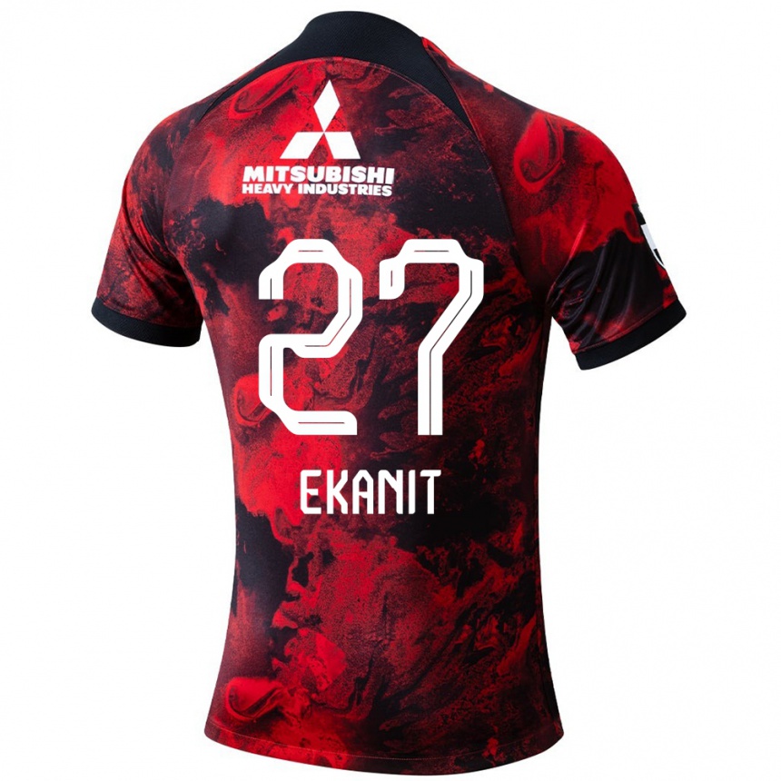 Enfant Football Maillot Ekanit Panya #27 Rouge Noir Tenues Domicile 2024/25