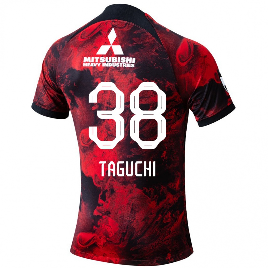 Enfant Football Maillot Keita Taguchi #38 Rouge Noir Tenues Domicile 2024/25