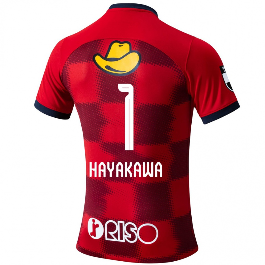 Enfant Football Maillot Tomoki Hayakawa #1 Rouge Bleu Blanc Tenues Domicile 2024/25