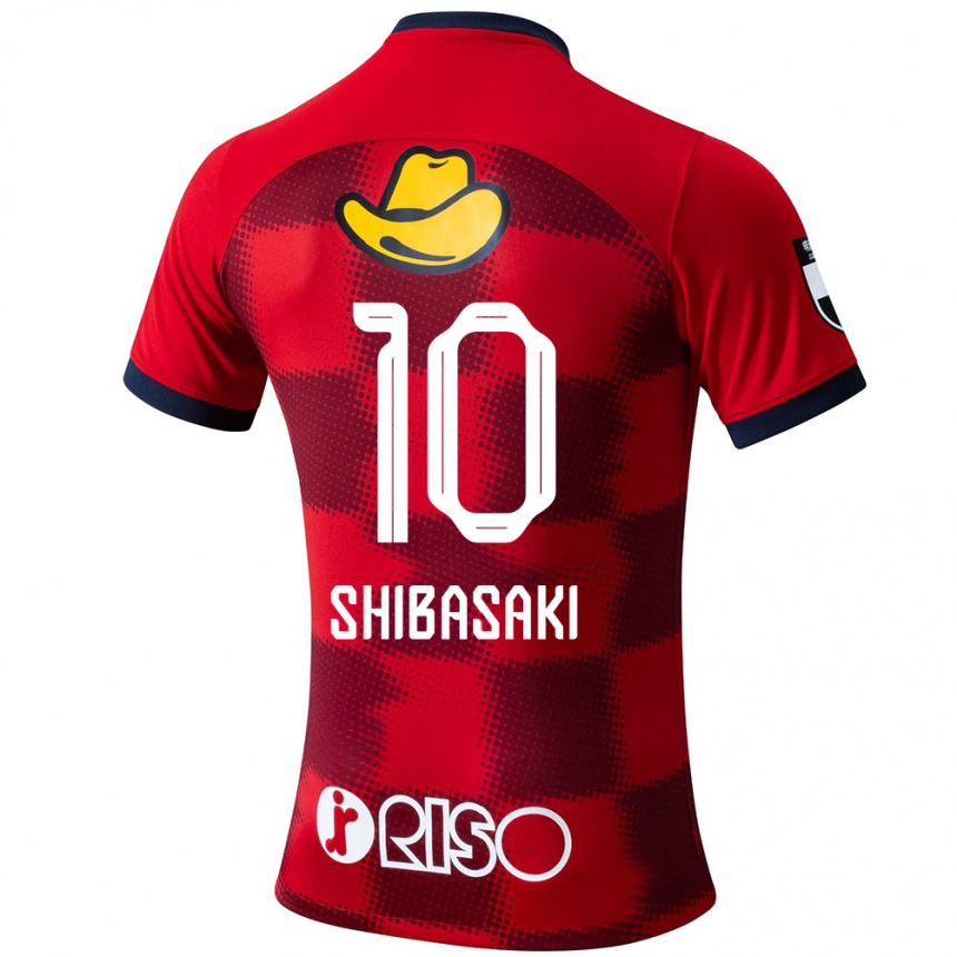 Enfant Football Maillot Gaku Shibasaki #10 Rouge Bleu Blanc Tenues Domicile 2024/25