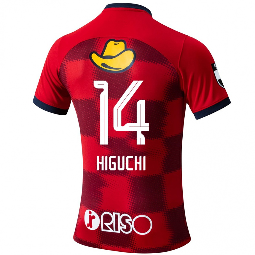 Enfant Football Maillot Yuta Higuchi #14 Rouge Bleu Blanc Tenues Domicile 2024/25