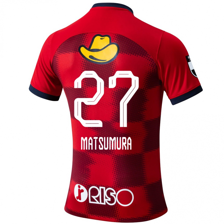 Enfant Football Maillot Yuta Matsumura #27 Rouge Bleu Blanc Tenues Domicile 2024/25