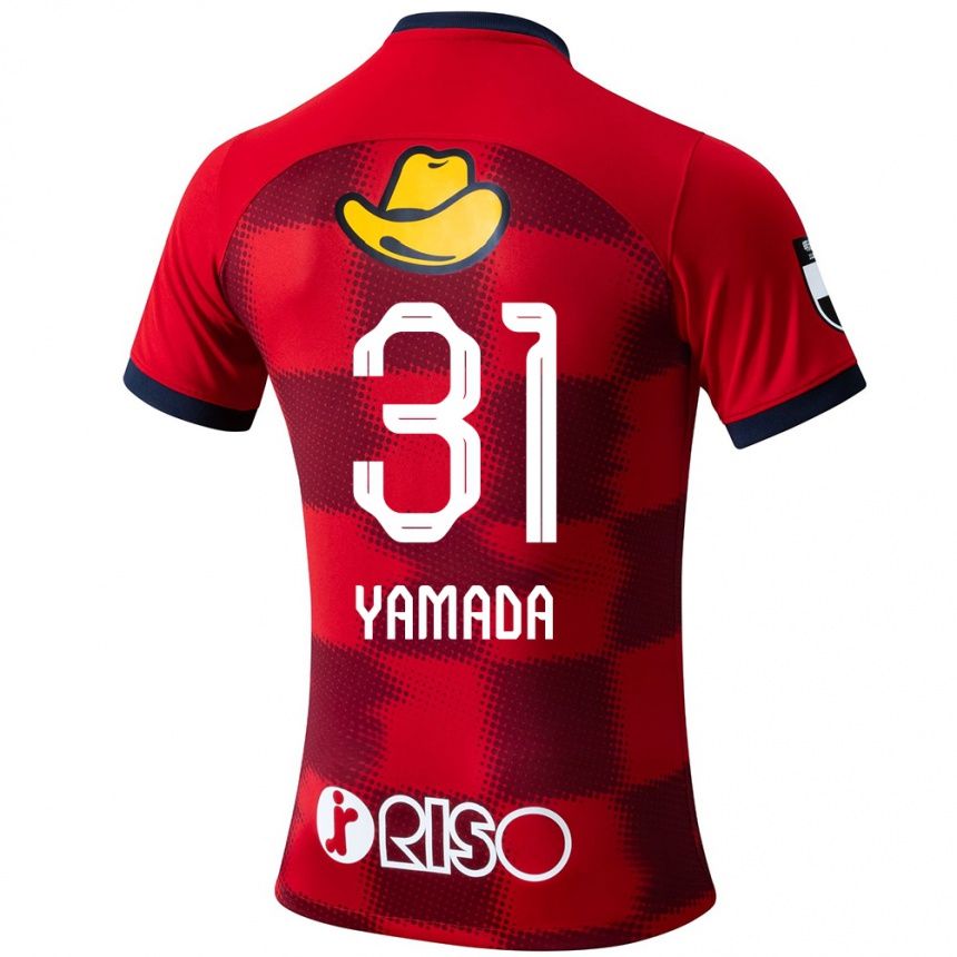 Enfant Football Maillot Taiki Yamada #31 Rouge Bleu Blanc Tenues Domicile 2024/25