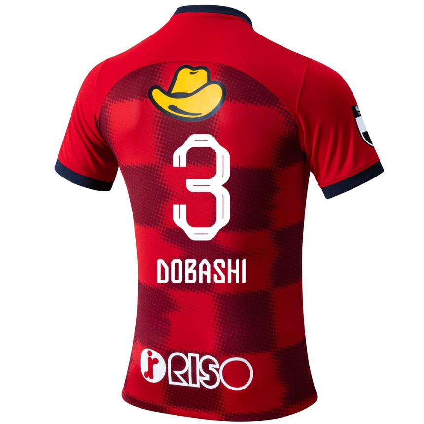 Enfant Football Maillot Ryunosuke Dobashi #3 Rouge Bleu Blanc Tenues Domicile 2024/25