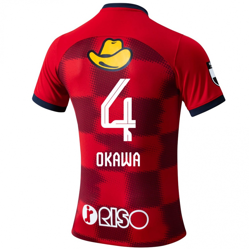 Enfant Football Maillot Yugo Okawa #4 Rouge Bleu Blanc Tenues Domicile 2024/25