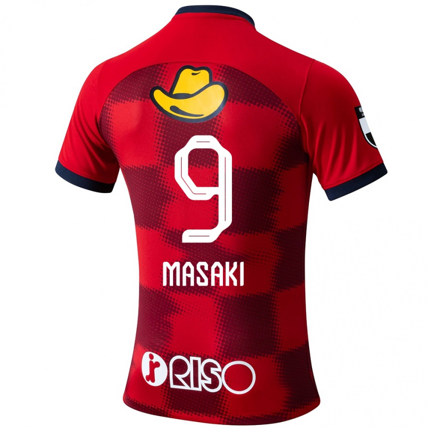 Enfant Football Maillot Hiroto Masaki #9 Rouge Bleu Blanc Tenues Domicile 2024/25