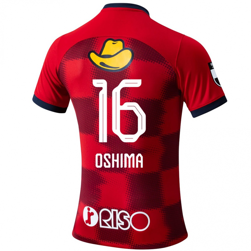 Enfant Football Maillot Ryua Oshima #16 Rouge Bleu Blanc Tenues Domicile 2024/25