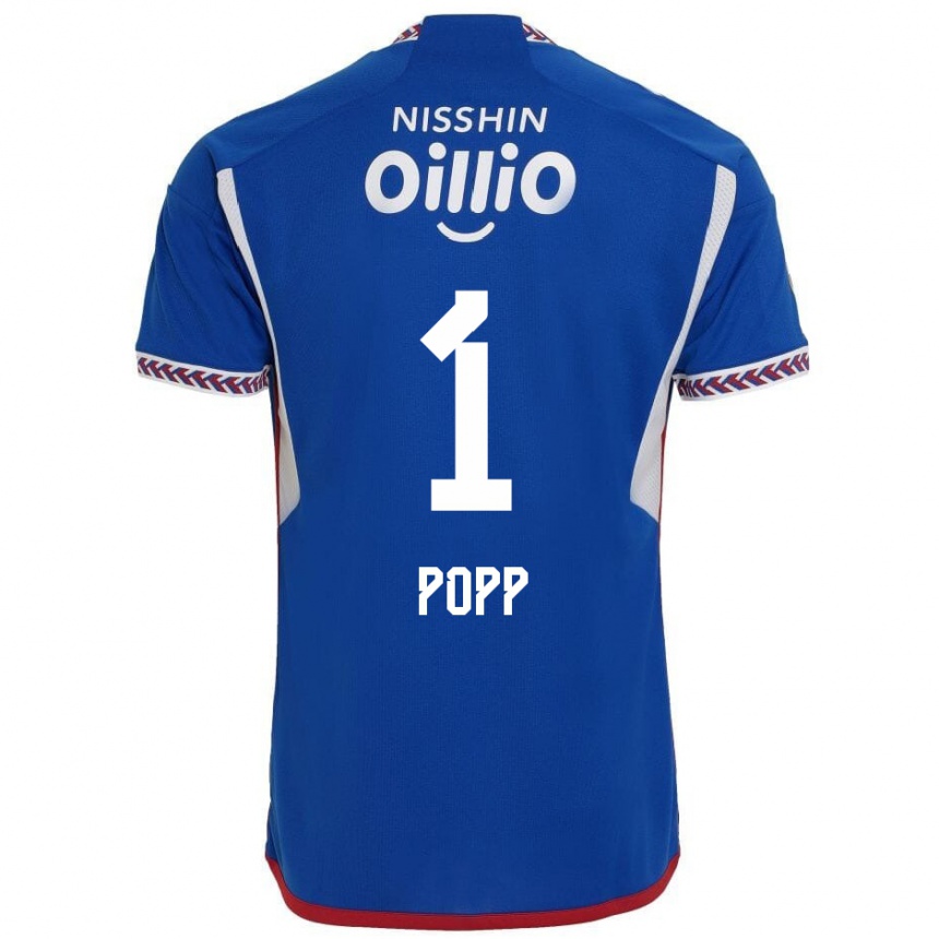 Enfant Football Maillot William Popp #1 Bleu Blanc Rouge Tenues Domicile 2024/25