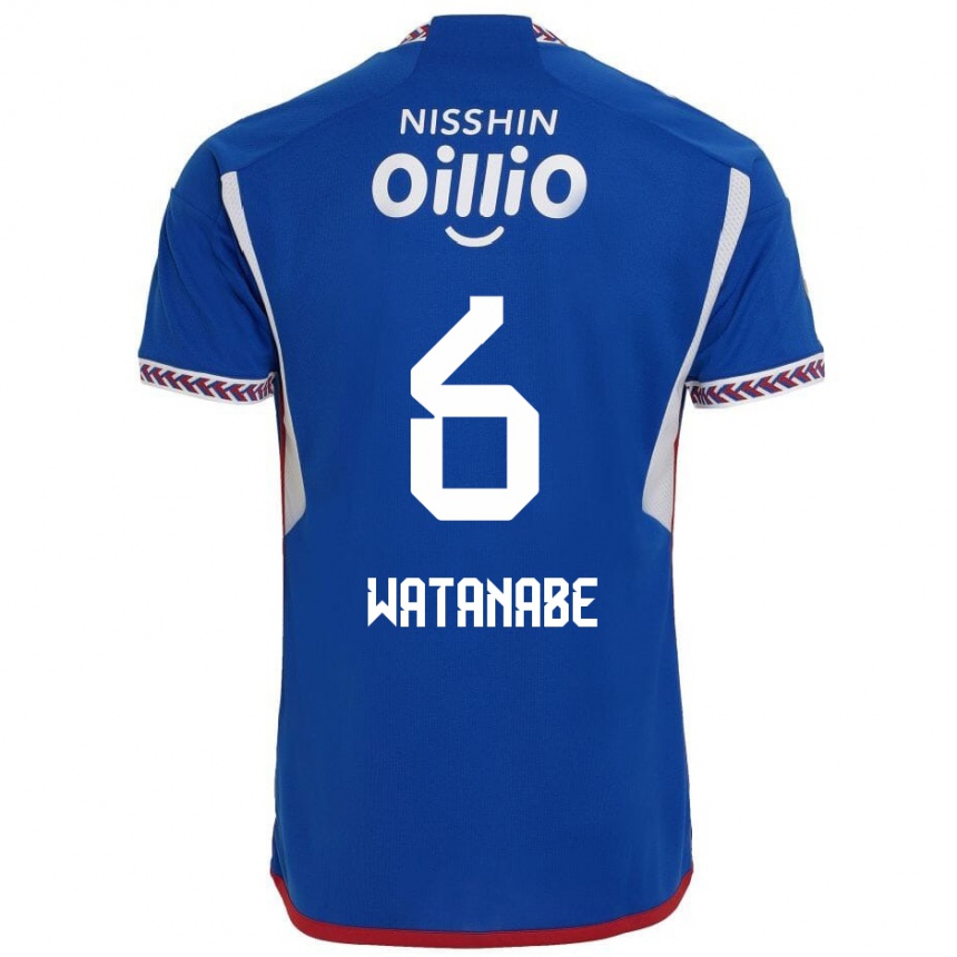 Enfant Football Maillot Kota Watanabe #6 Bleu Blanc Rouge Tenues Domicile 2024/25