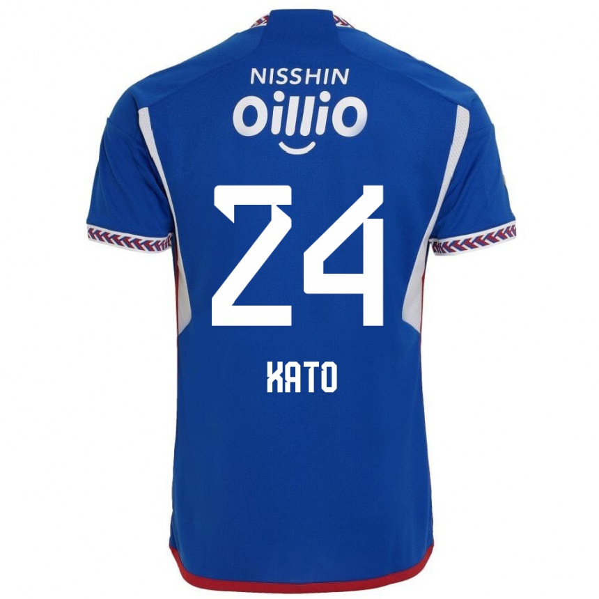 Enfant Football Maillot Hijiri Kato #24 Bleu Blanc Rouge Tenues Domicile 2024/25