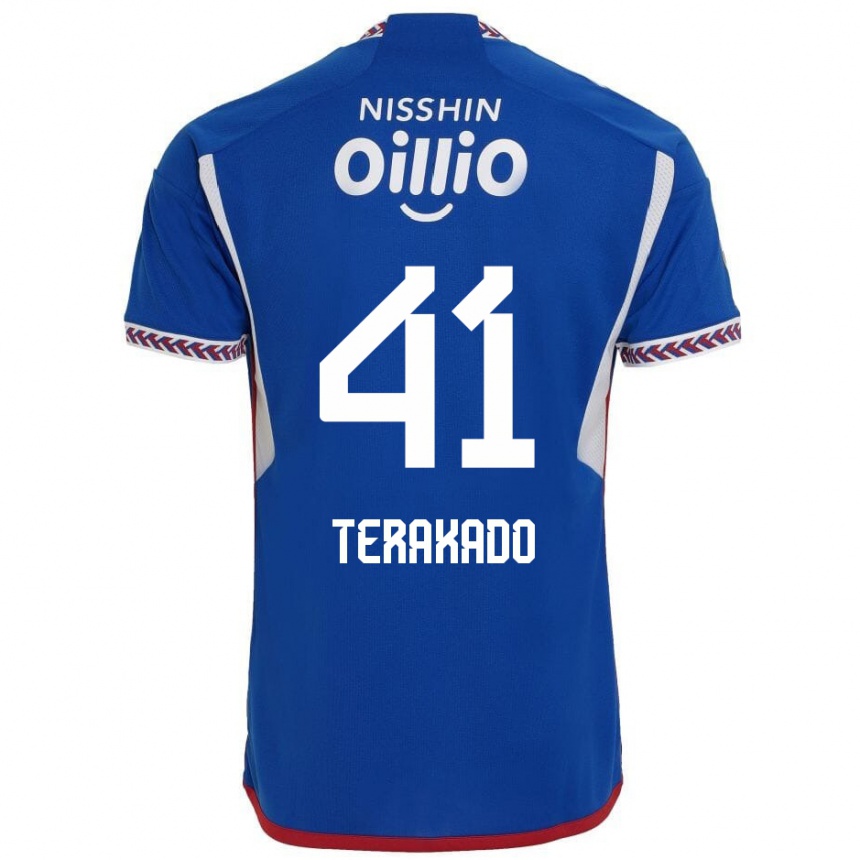 Enfant Football Maillot Riku Terakado #41 Bleu Blanc Rouge Tenues Domicile 2024/25