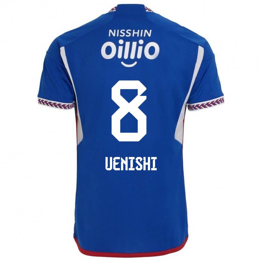 Enfant Football Maillot Haruki Uenishi #8 Bleu Blanc Rouge Tenues Domicile 2024/25