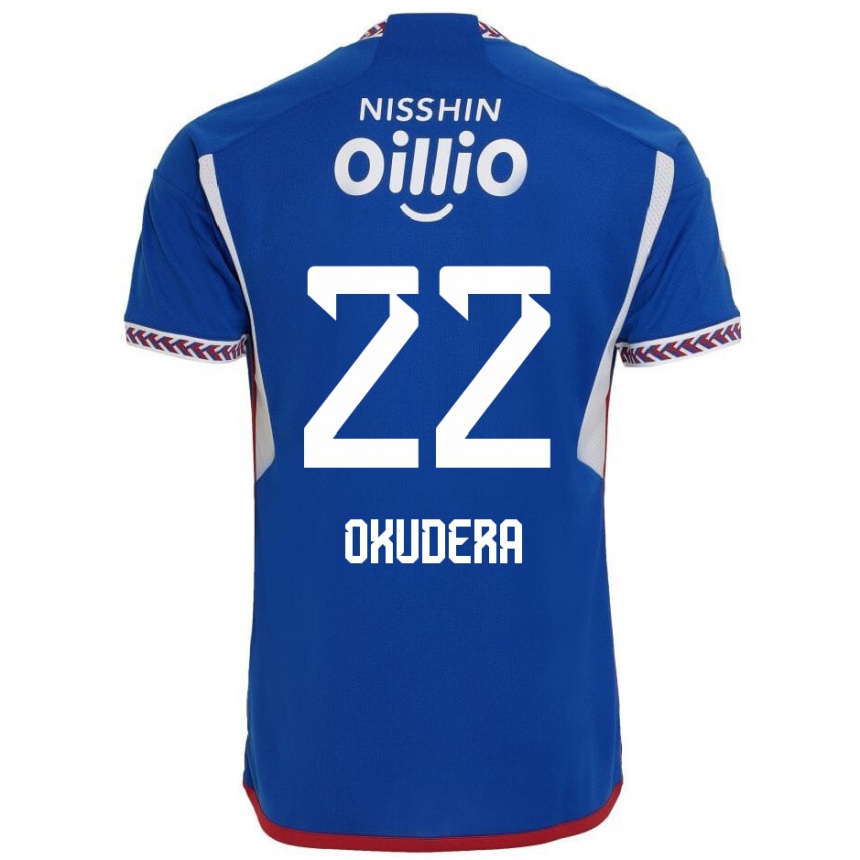 Enfant Football Maillot Minato Okudera #22 Bleu Blanc Rouge Tenues Domicile 2024/25