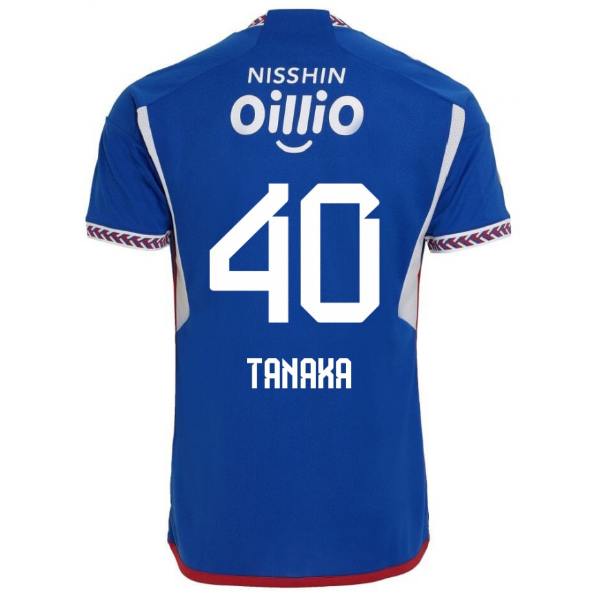 Enfant Football Maillot Hiei Tanaka #40 Bleu Blanc Rouge Tenues Domicile 2024/25