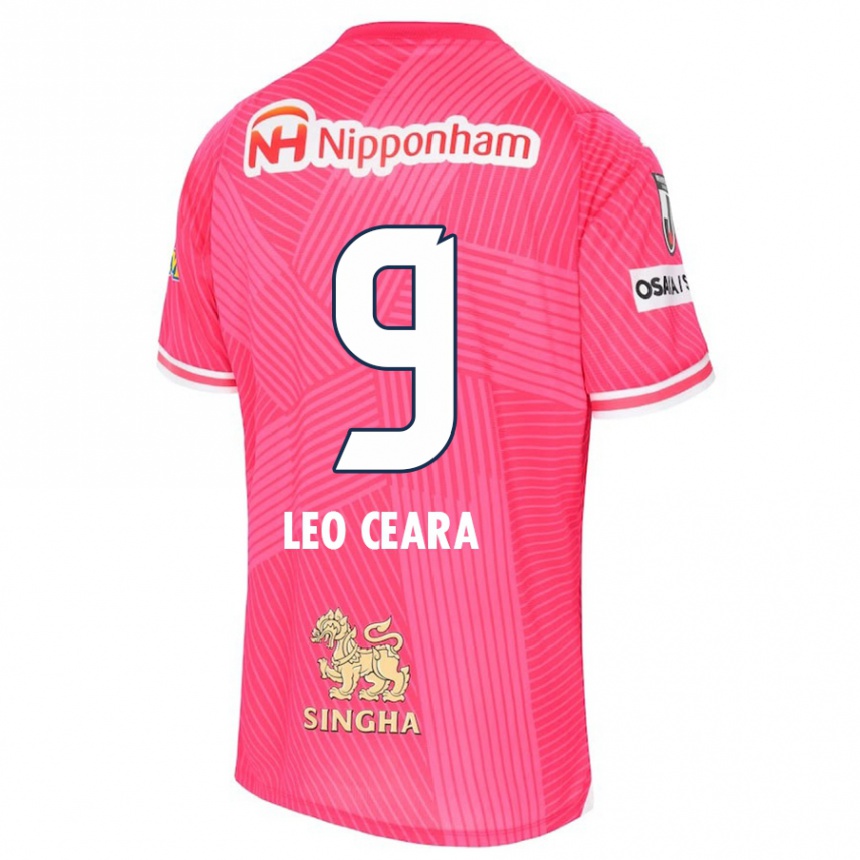 Enfant Football Maillot Léo Ceará #9 Rose Blanc Tenues Domicile 2024/25