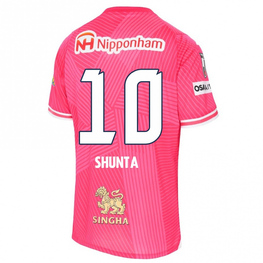 Enfant Football Maillot Shunta Tanaka #10 Rose Blanc Tenues Domicile 2024/25