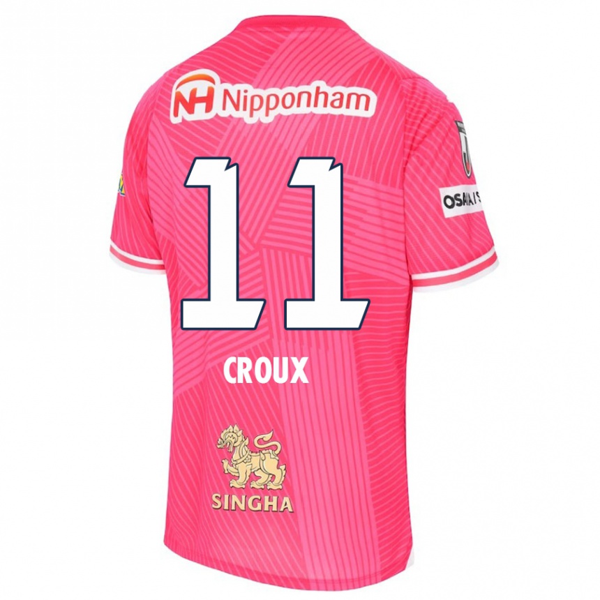 Enfant Football Maillot Jordy Croux #11 Rose Blanc Tenues Domicile 2024/25