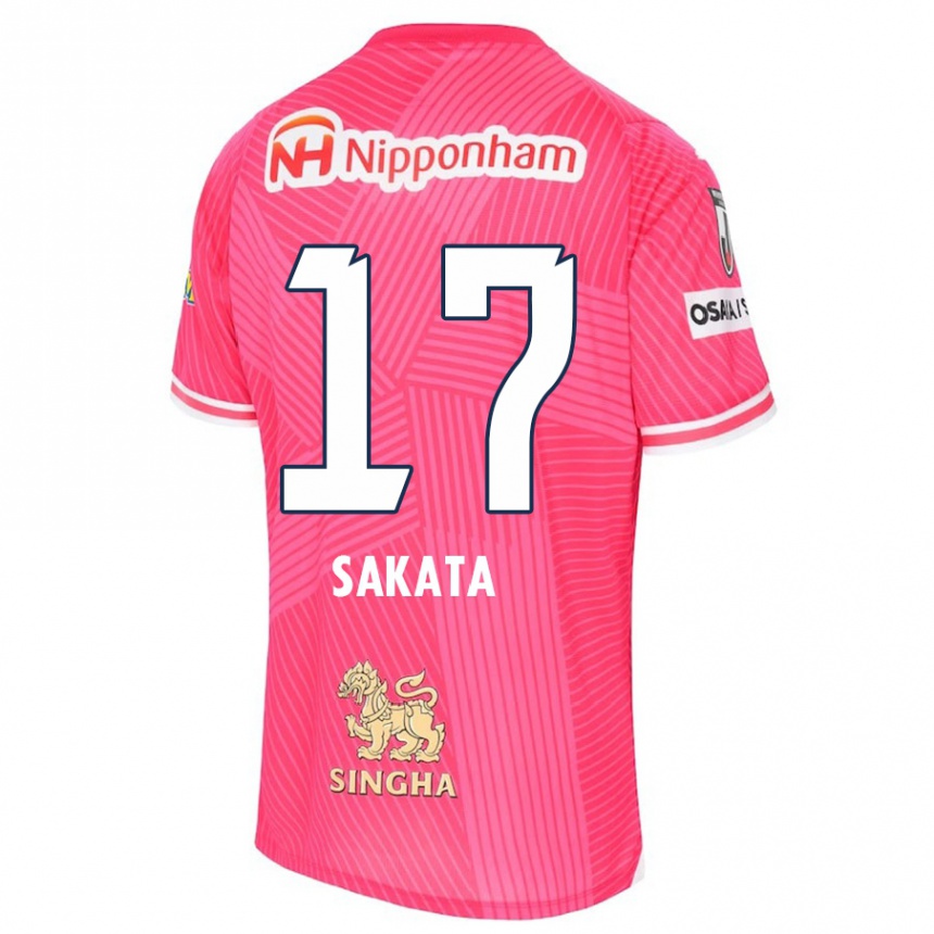 Enfant Football Maillot Reiya Sakata #17 Rose Blanc Tenues Domicile 2024/25