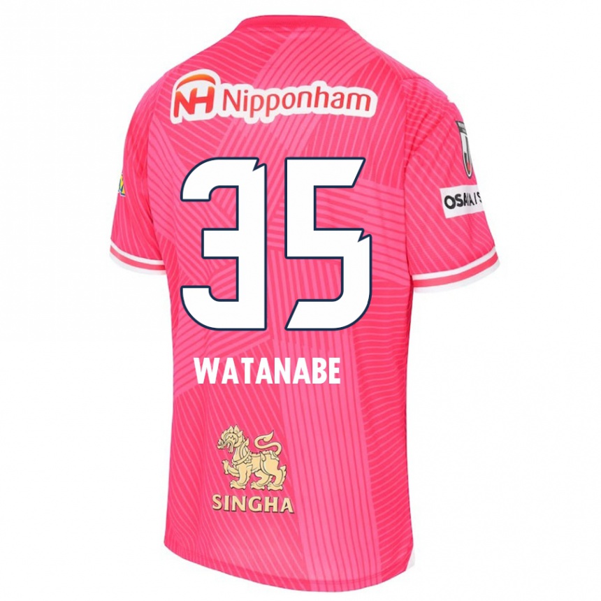 Enfant Football Maillot Ryo Watanabe #35 Rose Blanc Tenues Domicile 2024/25