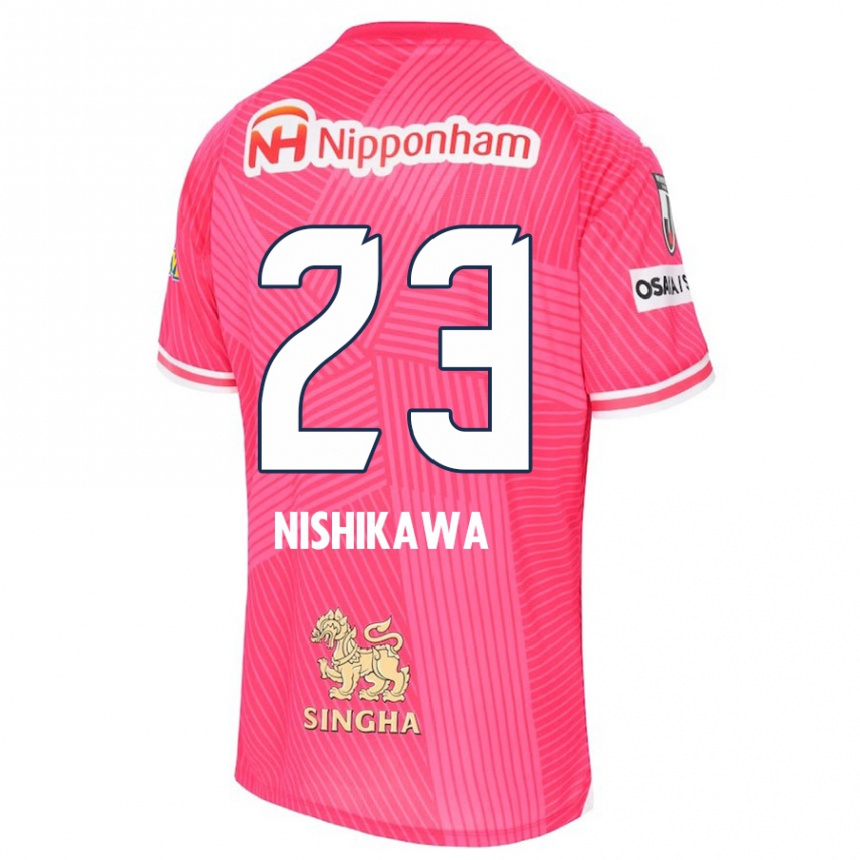 Enfant Football Maillot Hiroki Nishikawa #23 Rose Blanc Tenues Domicile 2024/25