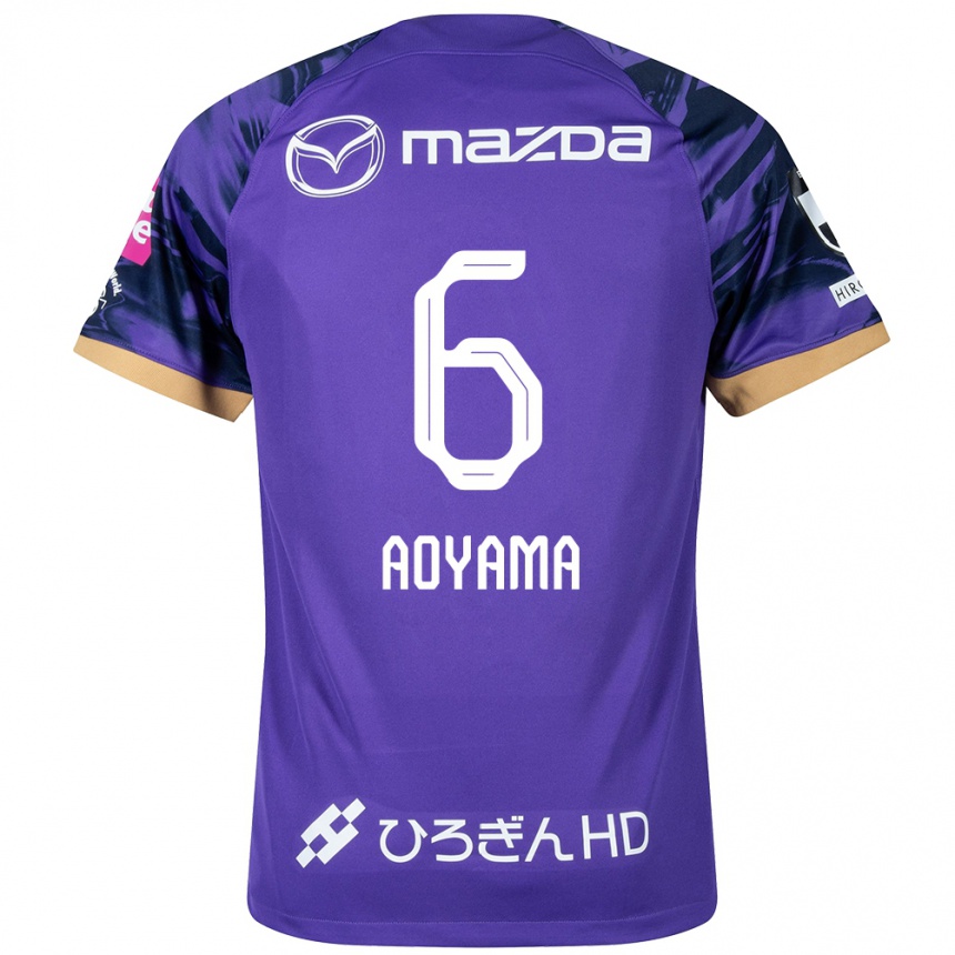 Enfant Football Maillot Toshihiro Aoyama #6 Blanc Violet Tenues Domicile 2024/25