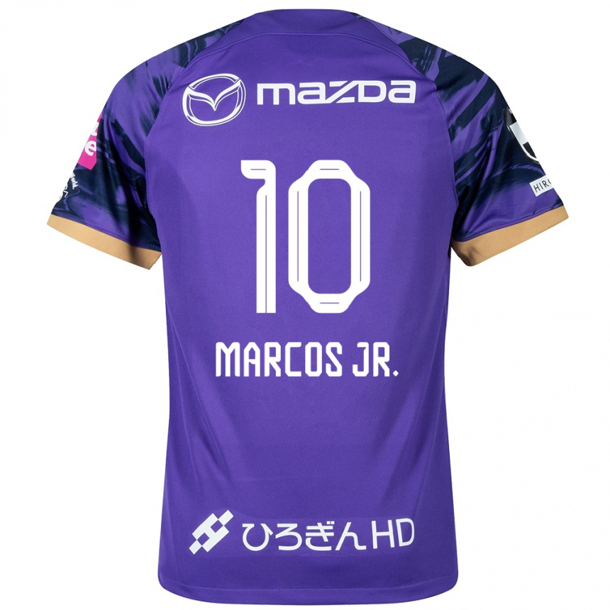 Enfant Football Maillot Marcos Júnior #10 Blanc Violet Tenues Domicile 2024/25