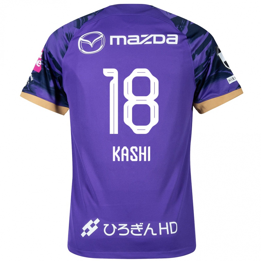 Enfant Football Maillot Yoshifumi Kashiwa #18 Blanc Violet Tenues Domicile 2024/25