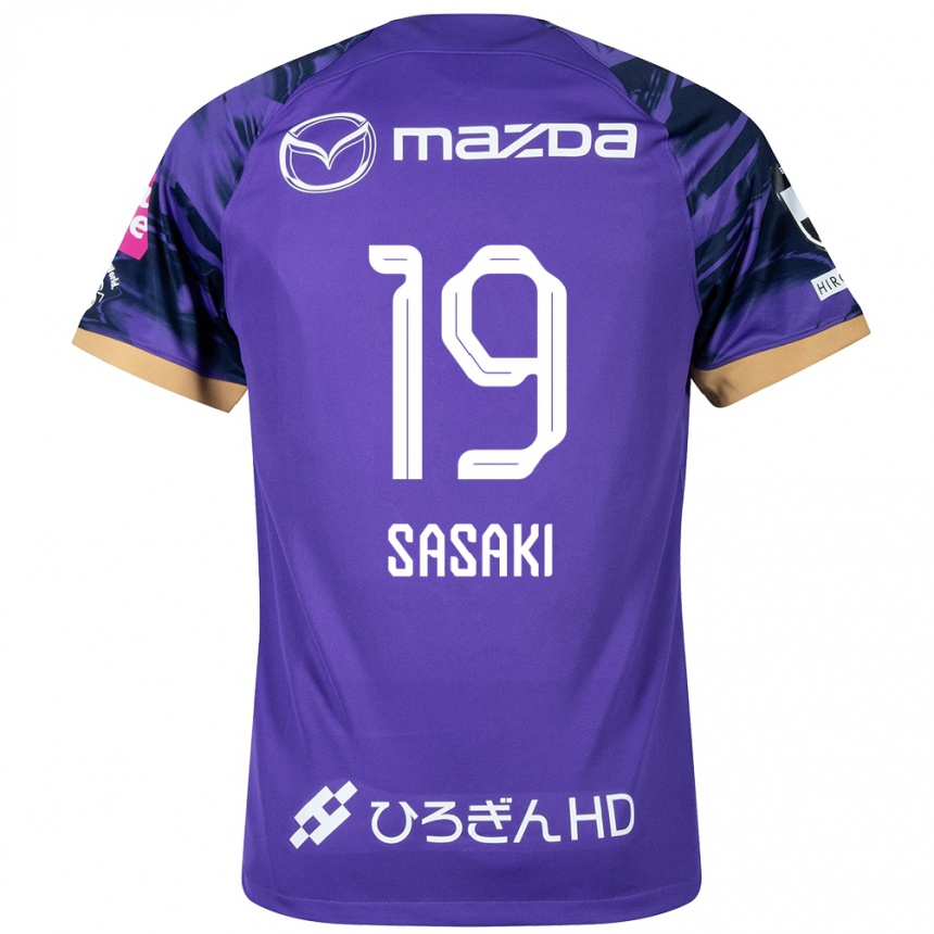 Enfant Football Maillot Sho Sasaki #19 Blanc Violet Tenues Domicile 2024/25