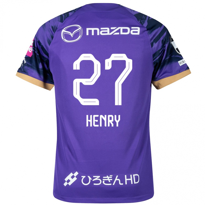 Enfant Football Maillot Osamu Henry Iyoha #27 Blanc Violet Tenues Domicile 2024/25